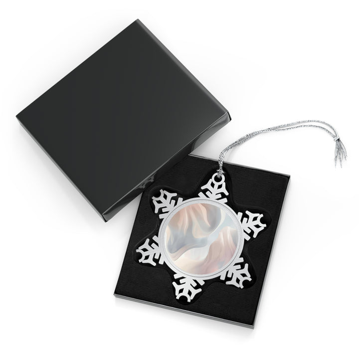 Custom Pewter Snowflake Ornament – Handcrafted Minimalist Pastel Decor Gift