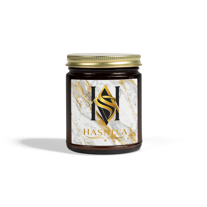 Hand-Poured Coconut Apricot Scented Candle – Marble & Gold Luxe | 4oz/9oz