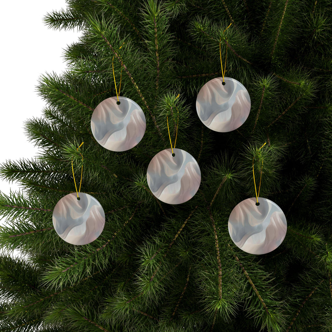 Custom Double-Sided Ceramic Ornaments – Modern Pastel Abstract – 1/3/5/10pc