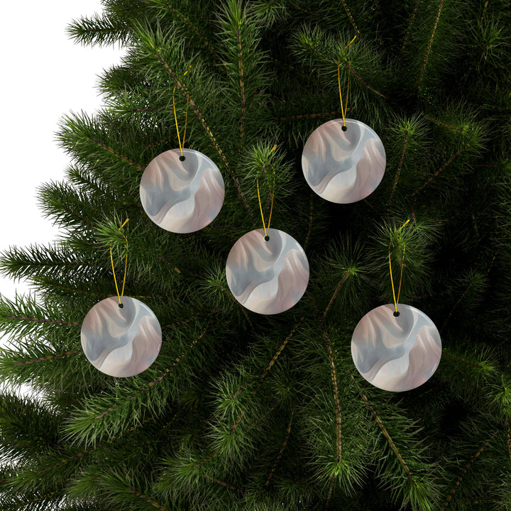 Custom Double-Sided Ceramic Ornaments – Modern Pastel Abstract – 1/3/5/10pc