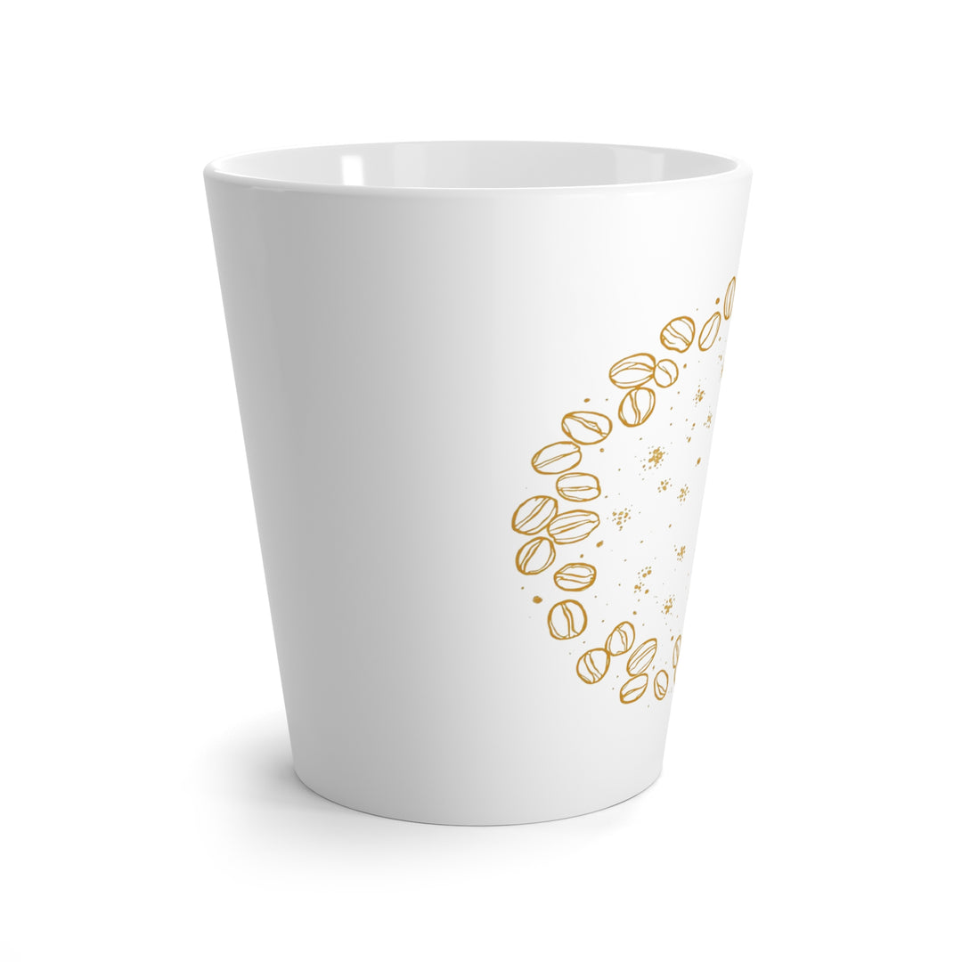Custom Latte Mug – Artistic Coffee Bean Design, 12oz Modern Café Chic