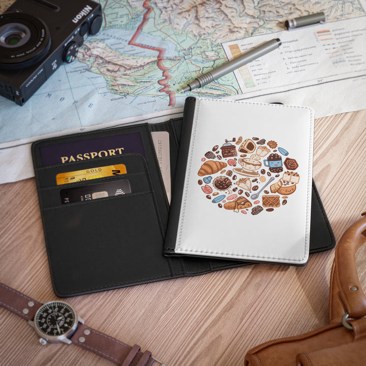 Coffee & Pastry Cartoon Passport Cover – RFID, Custom, Cute Travel Gift