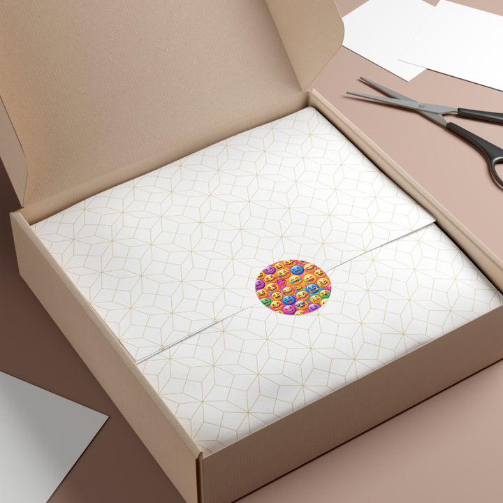 Custom Round Vinyl Stickers – Vibrant Emoji Smiley Faces, Waterproof Fun