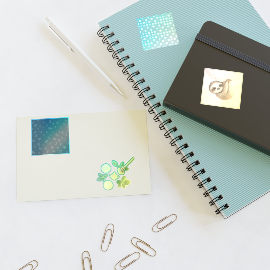 Custom Vinyl Sticker Sheets – Coffee, Cute Sloths, Lemons & Pastel Faces