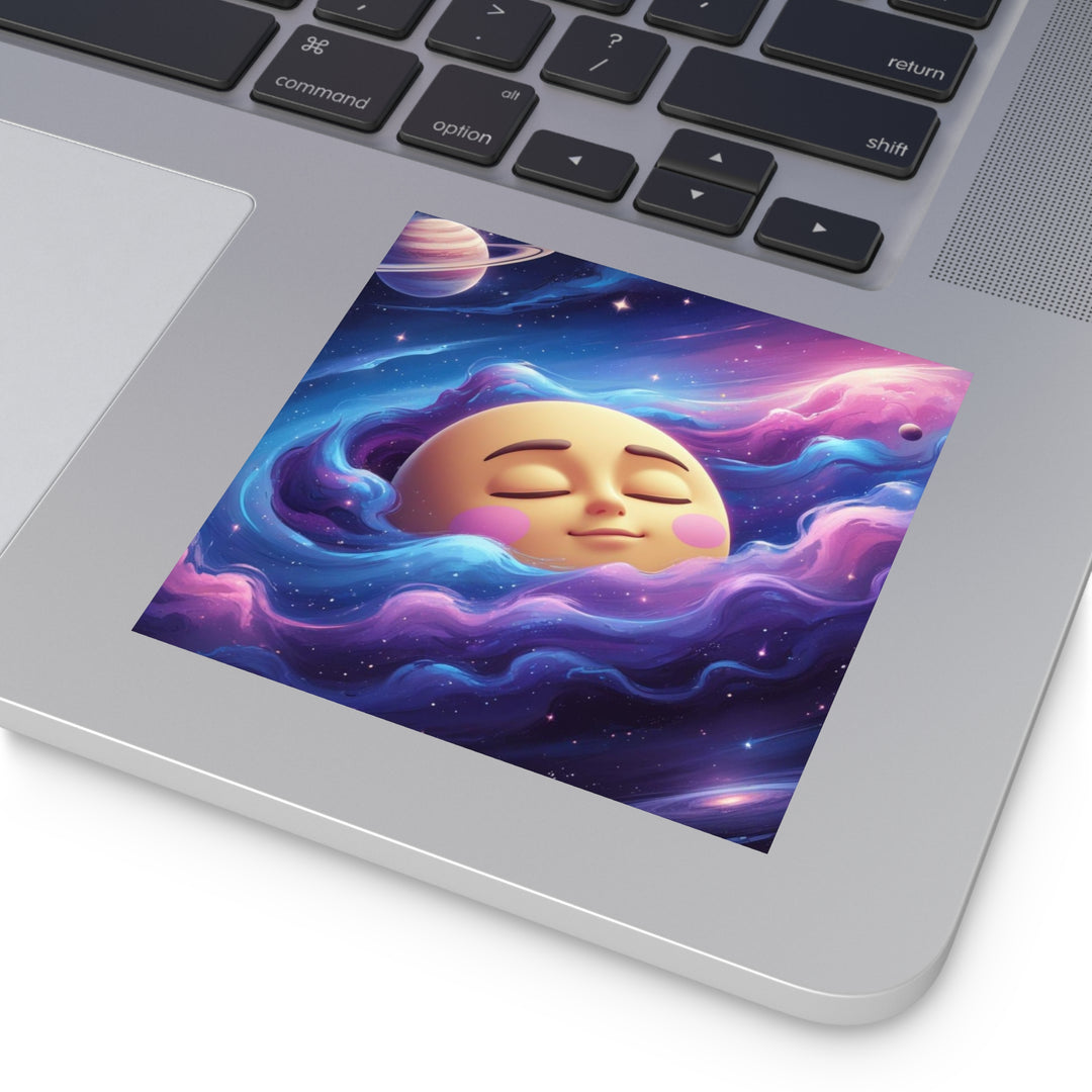 Dreamy Galaxy Moon Laminate Square Sticker – Waterproof, Scratch-Resistant