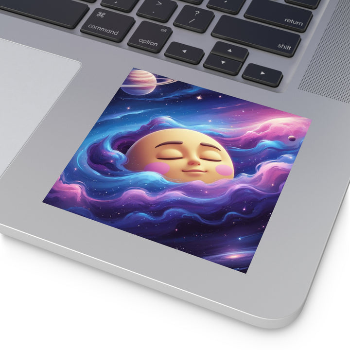 Dreamy Galaxy Moon Laminate Square Sticker – Waterproof, Scratch-Resistant