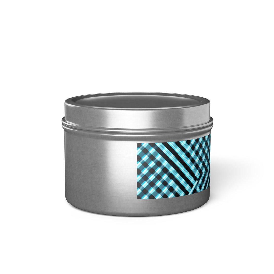 Modern Geometric Tin Candle – Handcrafted, Custom Scented, Art-Inspired
