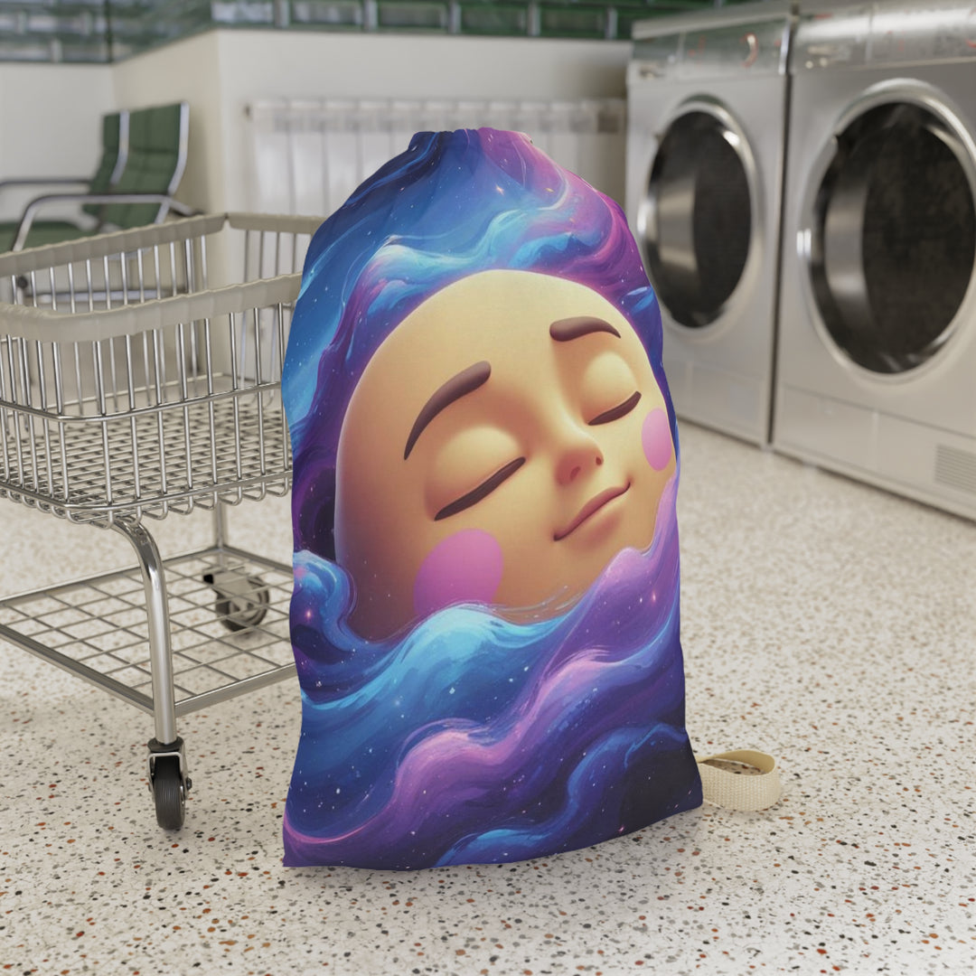 Custom Galaxy Moon Laundry Bag – Cute Space Design, Durable & Stylish