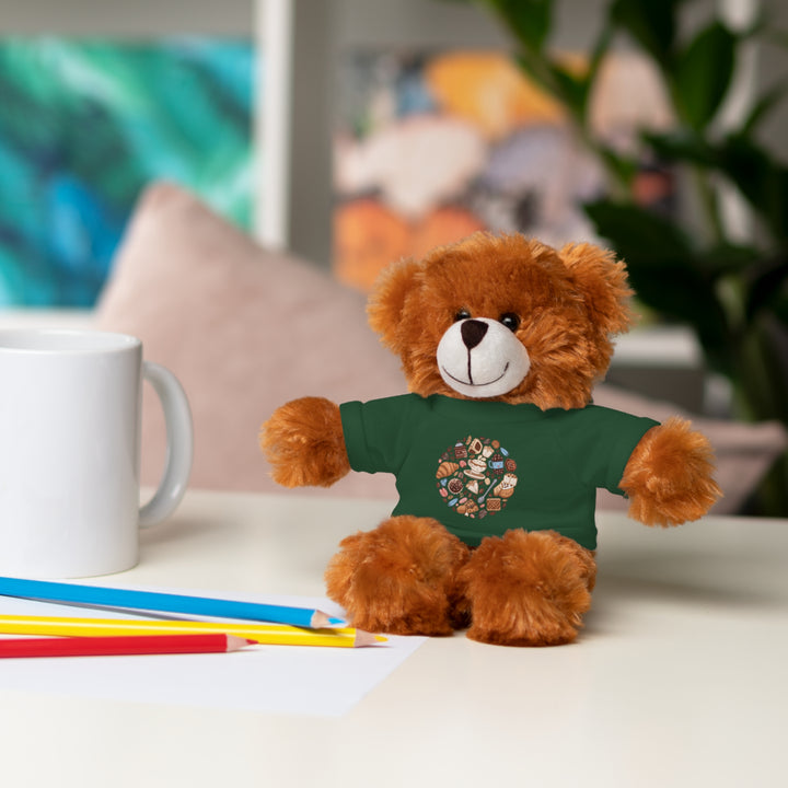 Custom Stuffed Animal w/ Coffee & Dessert Tee – Cute Plush Gift 8”