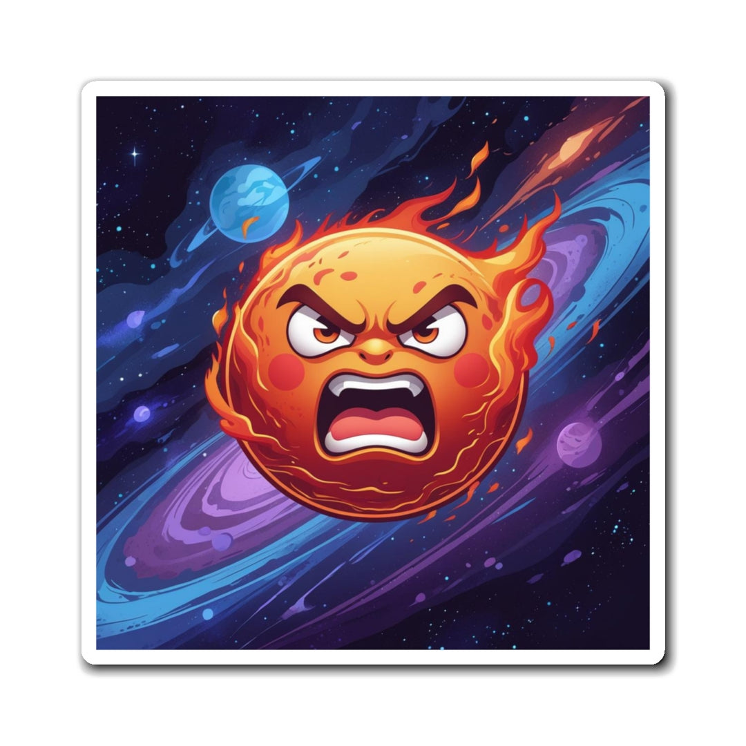 Fiery Cosmic Sun Custom Magnet – Bold, Fun Space Decor for Fridge & Office