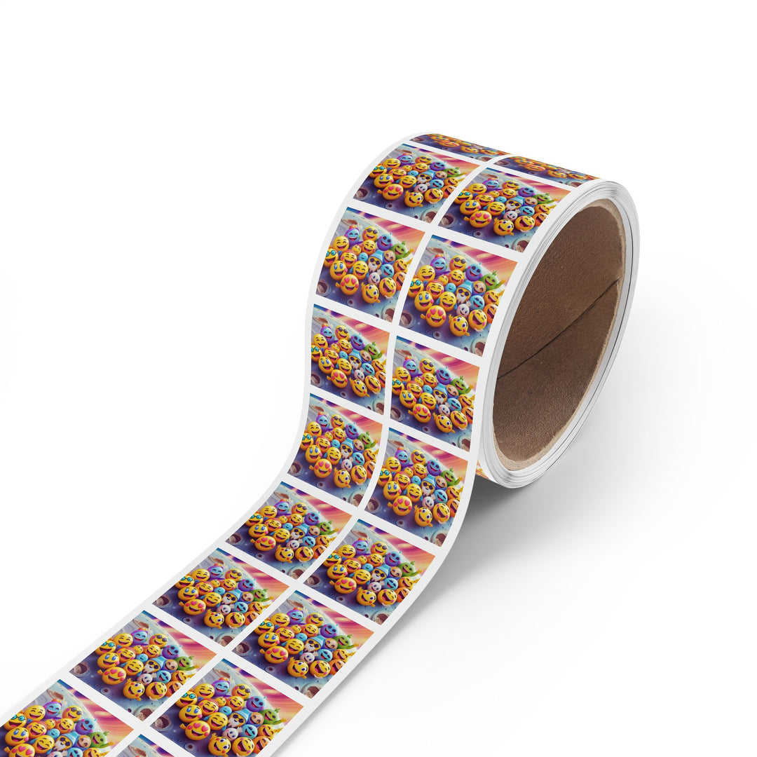 Square Emoji Sticker Label Rolls – Fun Custom Labels for Stylish Organization