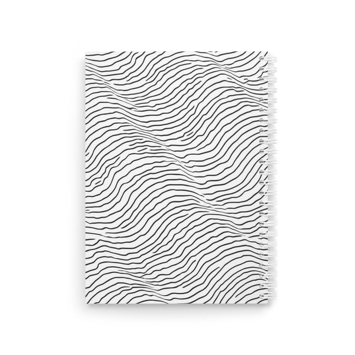 Custom Spiral Notebook – Minimalist Wavy Line Art, Stylish & Personalizable