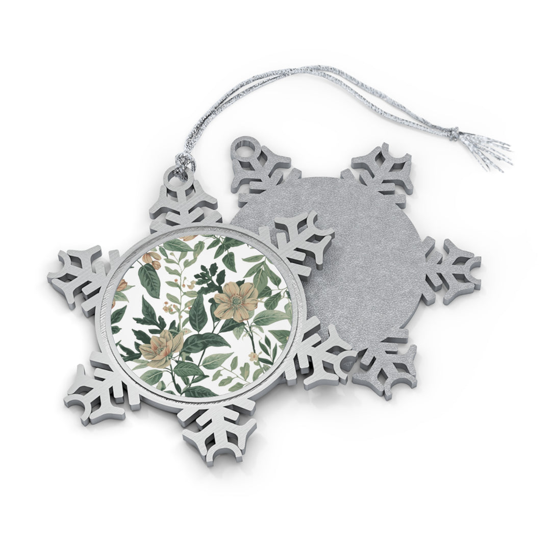 Custom Pewter Snowflake Ornament – Handcrafted Floral Botanical Holiday Gift