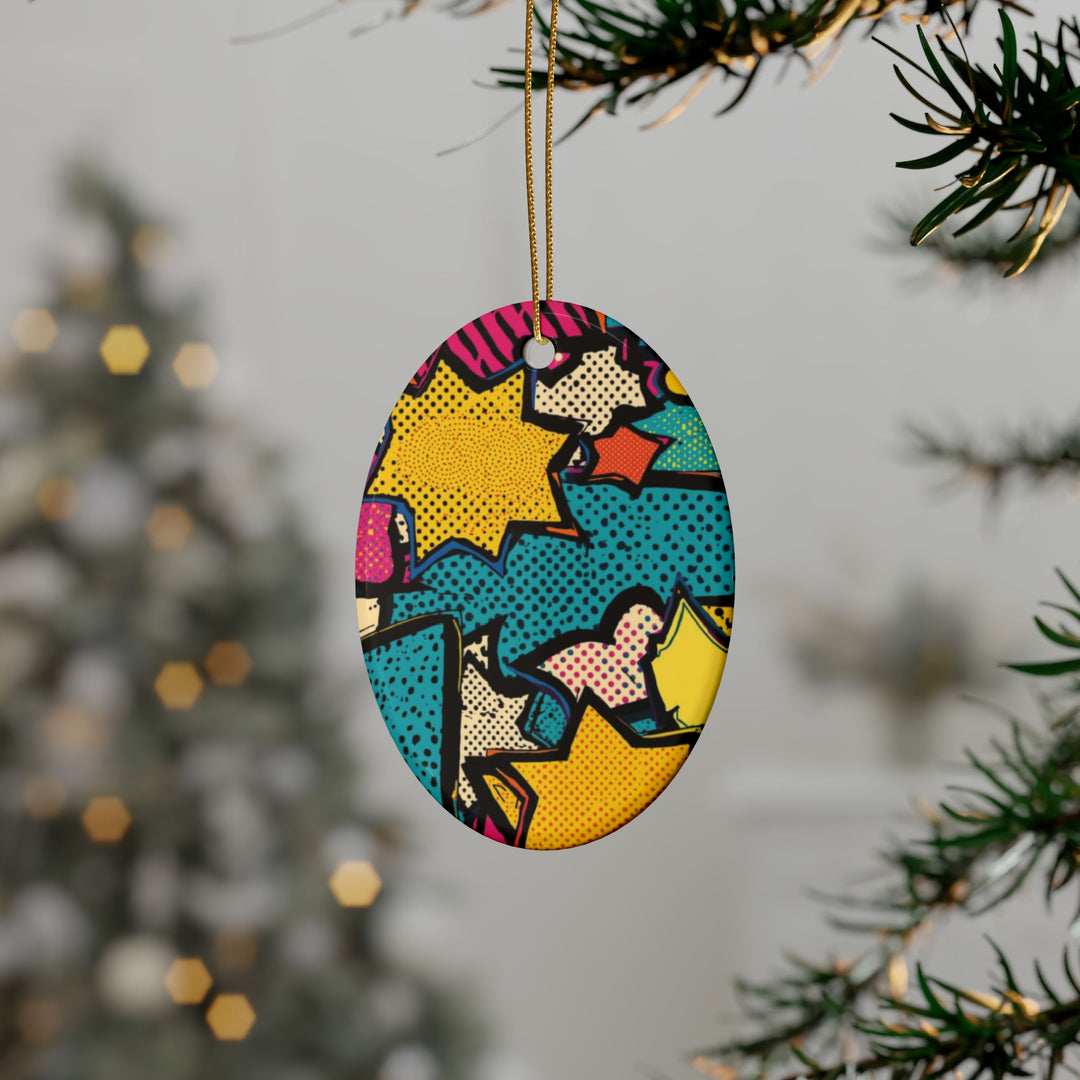 Personalized Pop Art Ceramic Ornaments – Custom Comic Book Decor (1-20pcs)