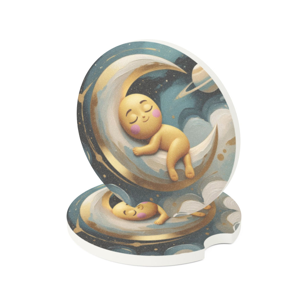 Soapstone Car Coaster – Cute Celestial Baby Moon, Absorbent & Stylish Gift
