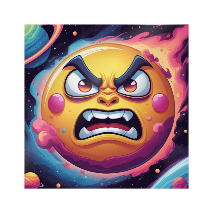 Angry Sun Space Die-Cut DTF Sticker – Vibrant Custom Cartoon Cosmic Flair