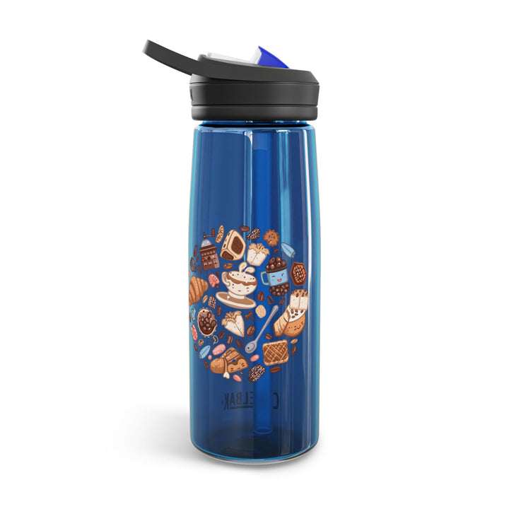 CamelBak Eddy 20oz/25oz Water Bottle – Cute Café Cartoon Design, Spill-Proof