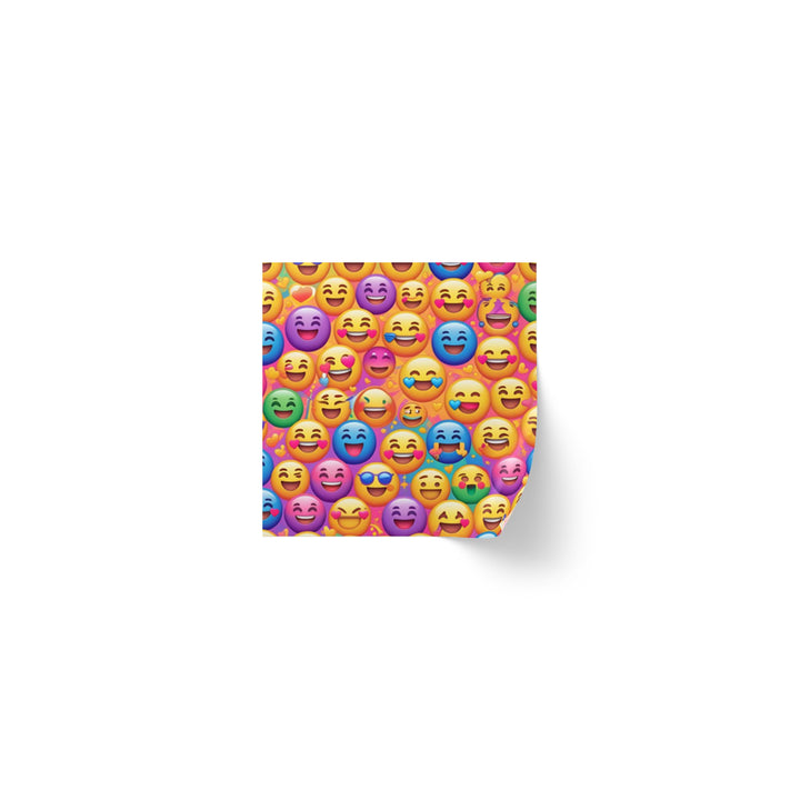 Vibrant Emoji Square Sticker Rolls – Durable, Glossy, Fun Labels for All
