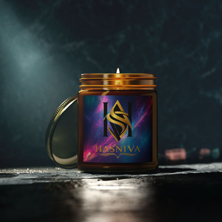 Cosmic Neon Scented Candles – Hand-Poured Coconut Apricot Wax, 4oz/9oz