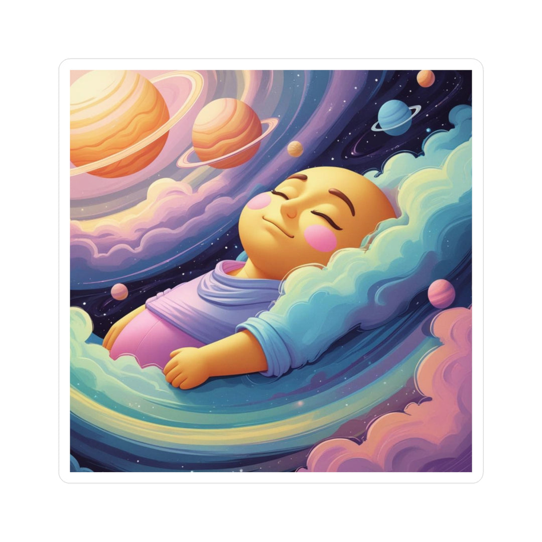 Cosmic Baby Dream Vinyl Kiss-Cut Sticker – Cute Galaxy Art for Laptops & More