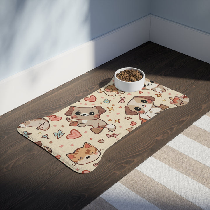 Personalized Cute Puppy & Kitten Pet Feeding Mat – Spill-Proof & Stylish