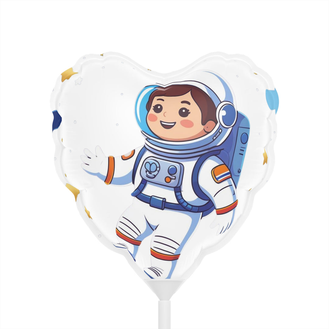 Personalized 6” Space-Themed Balloons – Heart & Round, Astronaut Design