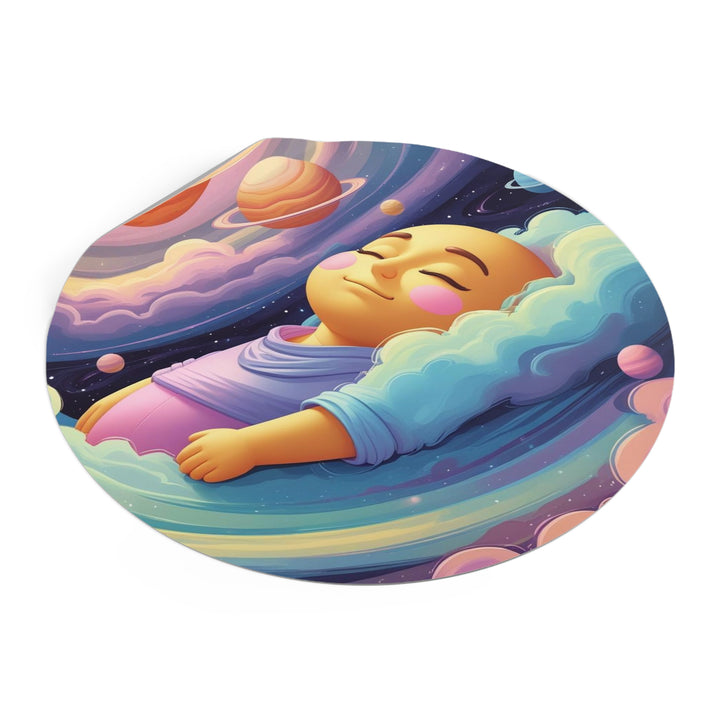 Custom Round Vinyl Sticker – Cosmic Baby Dream Galaxy, Waterproof & Durable