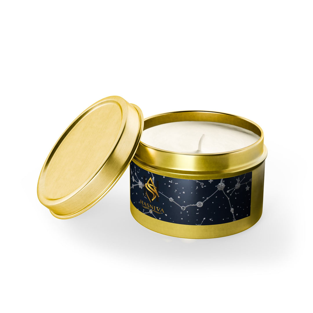 Celestial Tin Candle – Hand-Poured, Constellation Design, Long Burn USA