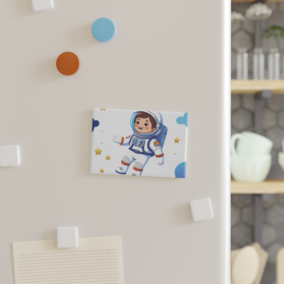Rectangle Astronaut Button Magnet – Space Cartoon Decor | 1/10 Pack