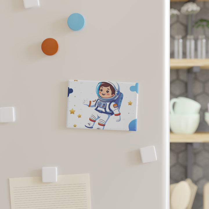 Rectangle Astronaut Button Magnet – Space Cartoon Decor | 1/10 Pack