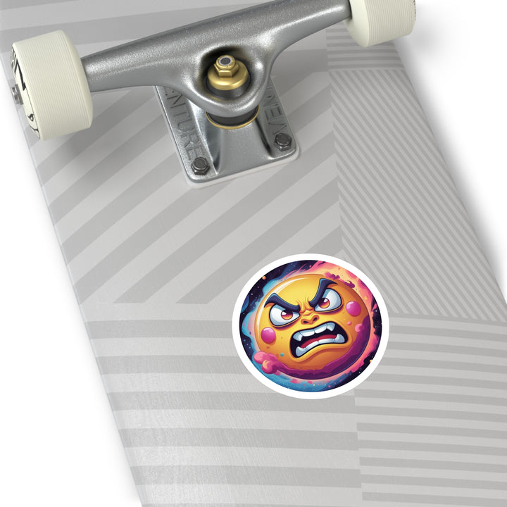 Cosmic Cartoon Sun Round Sticker – Durable, Fun & Weatherproof Decor