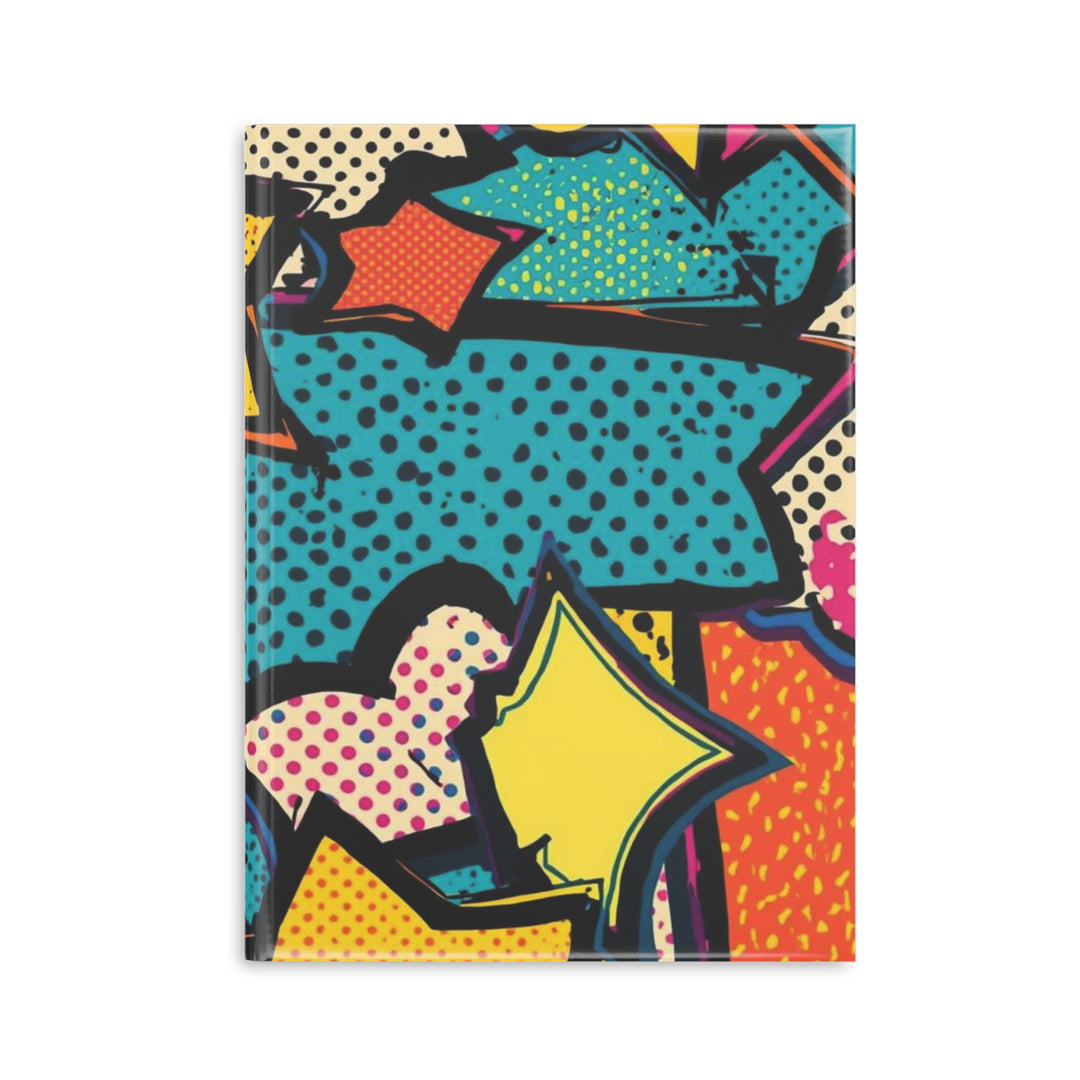 Hardcover Puffy Notebook – Retro Pop Art Comic Design, Customizable, 3 Sizes
