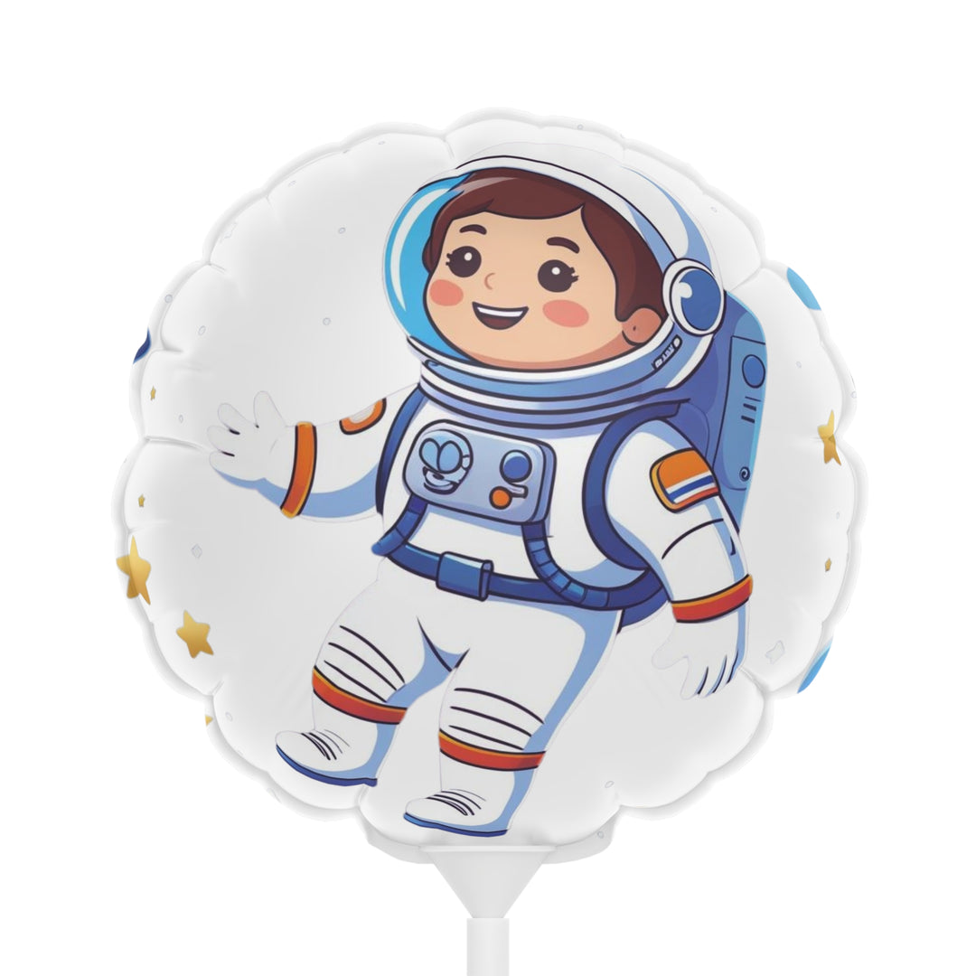 Personalized 6” Space-Themed Balloons – Heart & Round, Astronaut Design