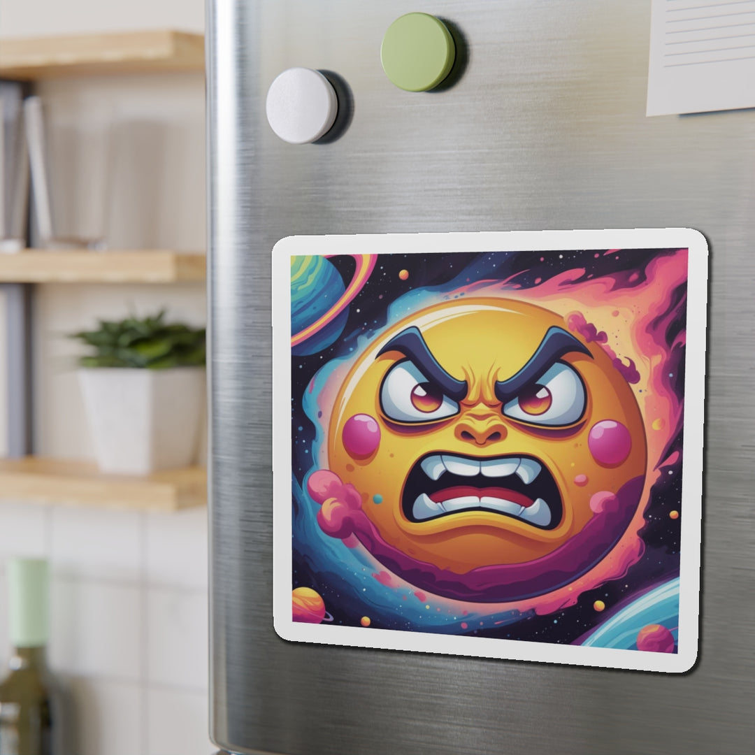 Custom Die-Cut Magnets – Bold Space Sun Cartoon, Fun Cosmic Decor Gift