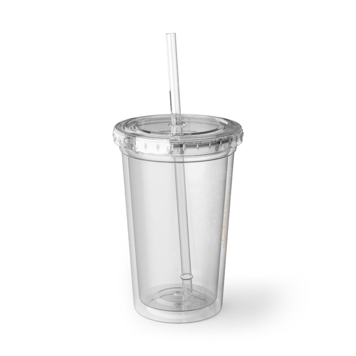 Suave Acrylic Cup – Coffee Bean Double-Wall Tumbler w/ Lid & Straw, 16oz