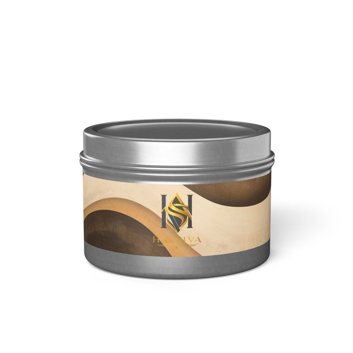 Handcrafted Abstract Wave Tin Candle – Cozy Mid-Century Modern Decor Gift