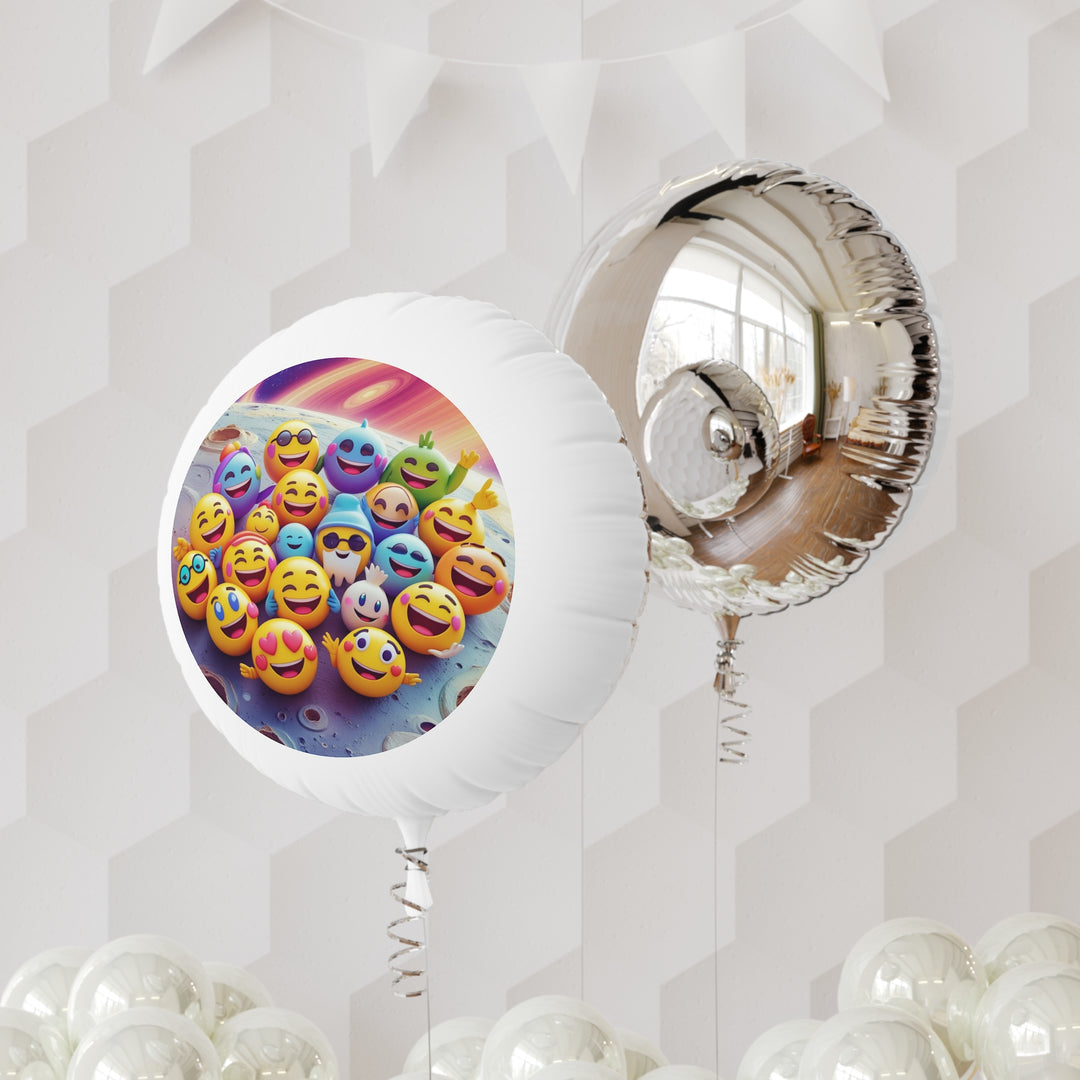 Custom Emoji Cosmic Mylar Helium Balloon – Vibrant, Fun, Reusable Party Decor