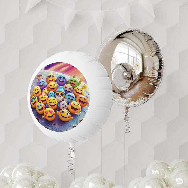 Custom Emoji Cosmic Mylar Helium Balloon – Vibrant, Fun, Reusable Party Decor
