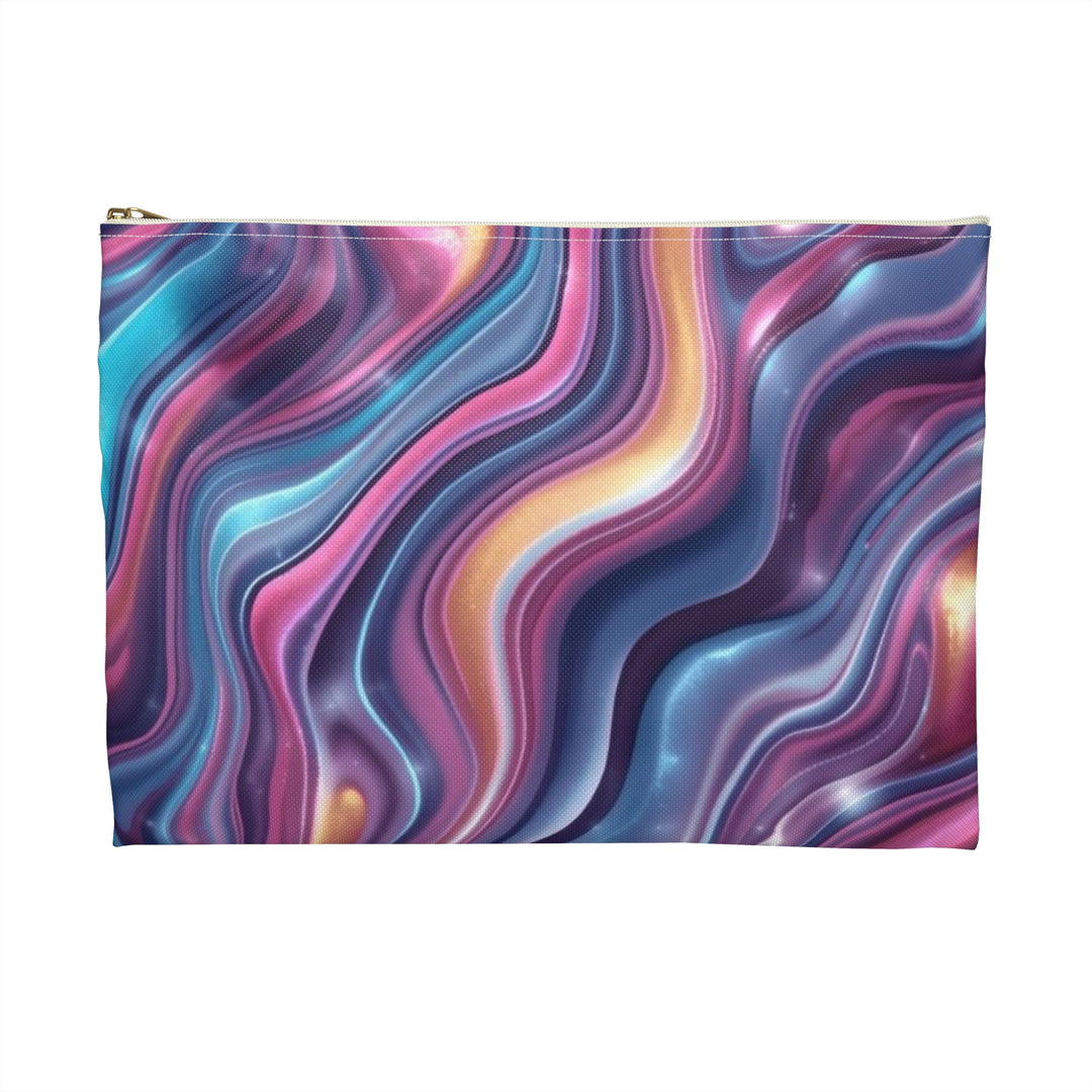 Chic Iridescent Swirl Accessory Pouch – Fashion-Forward Marble Organizer