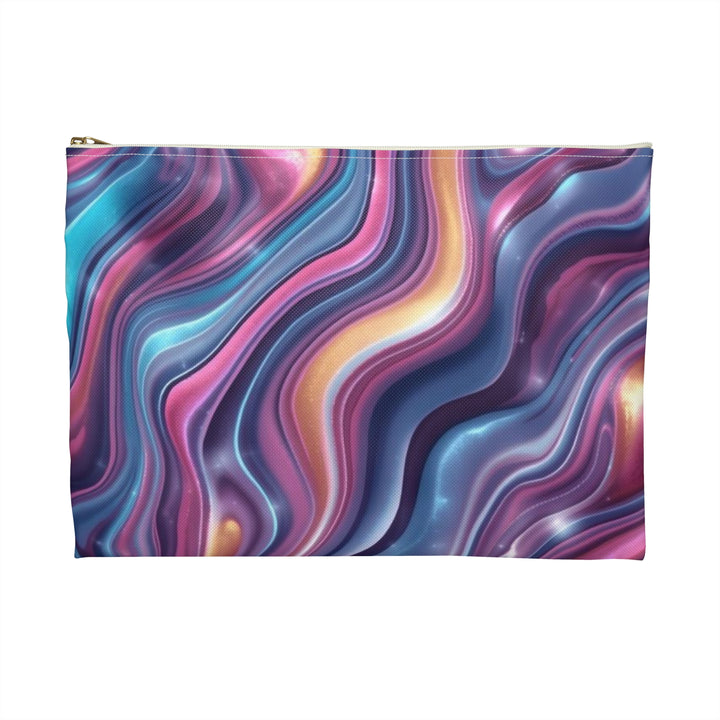 Chic Iridescent Swirl Accessory Pouch – Fashion-Forward Marble Organizer