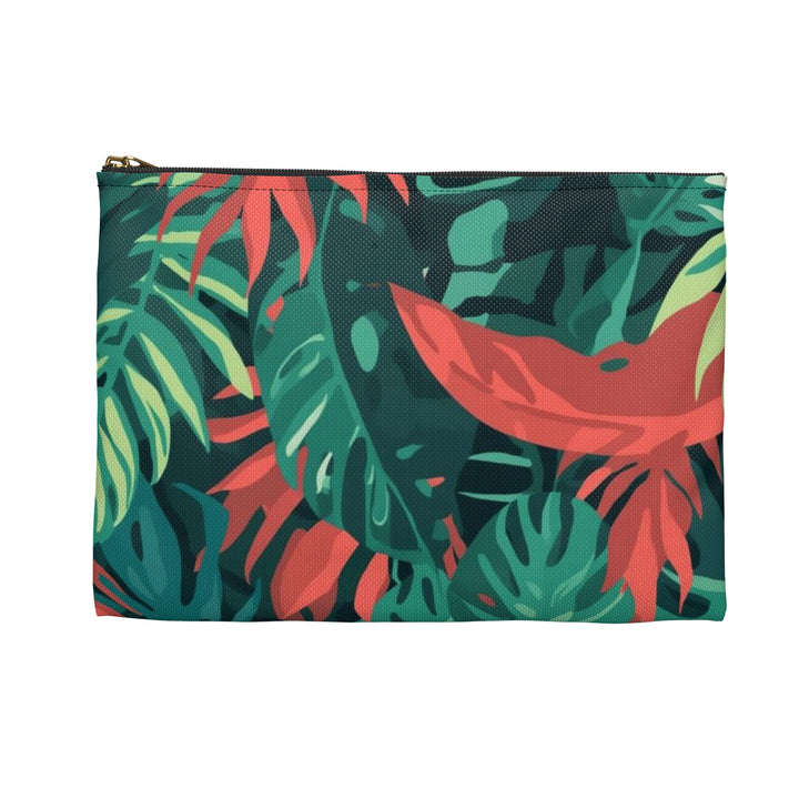 Chic Tropical Leaf Accessory Pouch – Trendy Jungle Print Organizer Bag