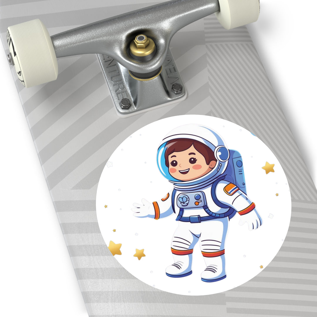 Custom Space Astronaut Round Vinyl Sticker – Cute, Durable, Waterproof Decal