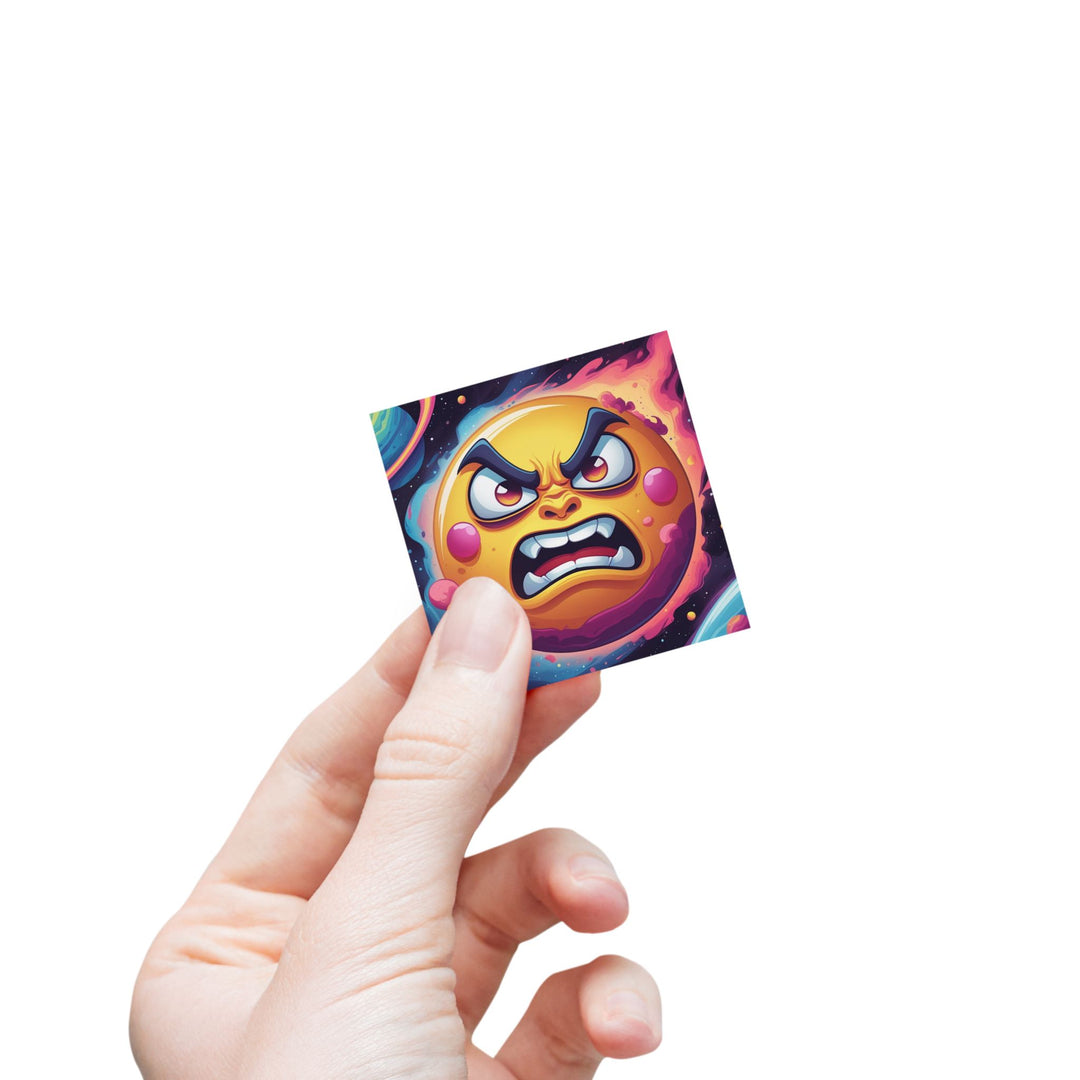Cosmic Cartoon Sun Square Sticker Rolls – Fun, Durable Custom Labels