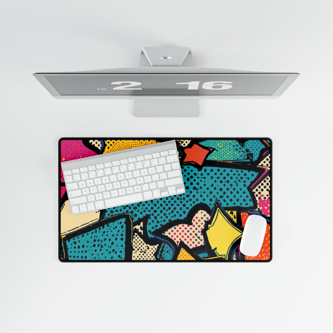 Pop Art Desk Mat – Vibrant Comic Book Style, Durable & Waterproof Workspace