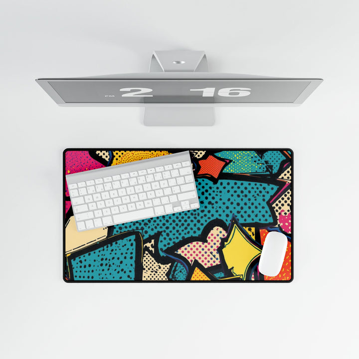 Pop Art Desk Mat – Vibrant Comic Book Style, Durable & Waterproof Workspace