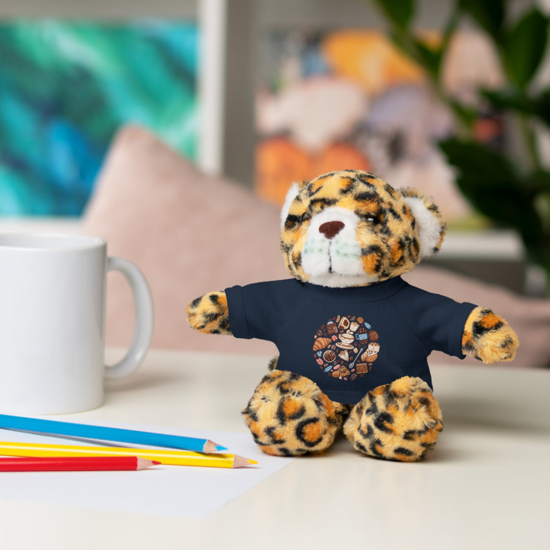 Custom Stuffed Animal w/ Coffee & Dessert Tee – Cute Plush Gift 8”