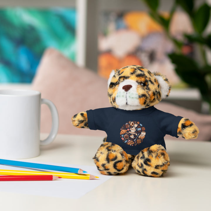 Custom Stuffed Animal w/ Coffee & Dessert Tee – Cute Plush Gift 8”