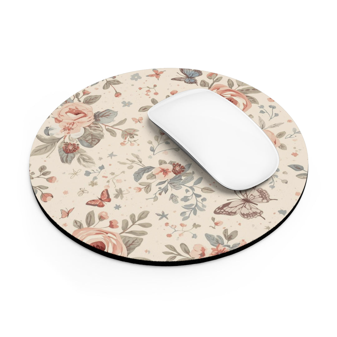 Personalized Floral Mouse Pad – Premium, Stylish Rose & Butterfly Design