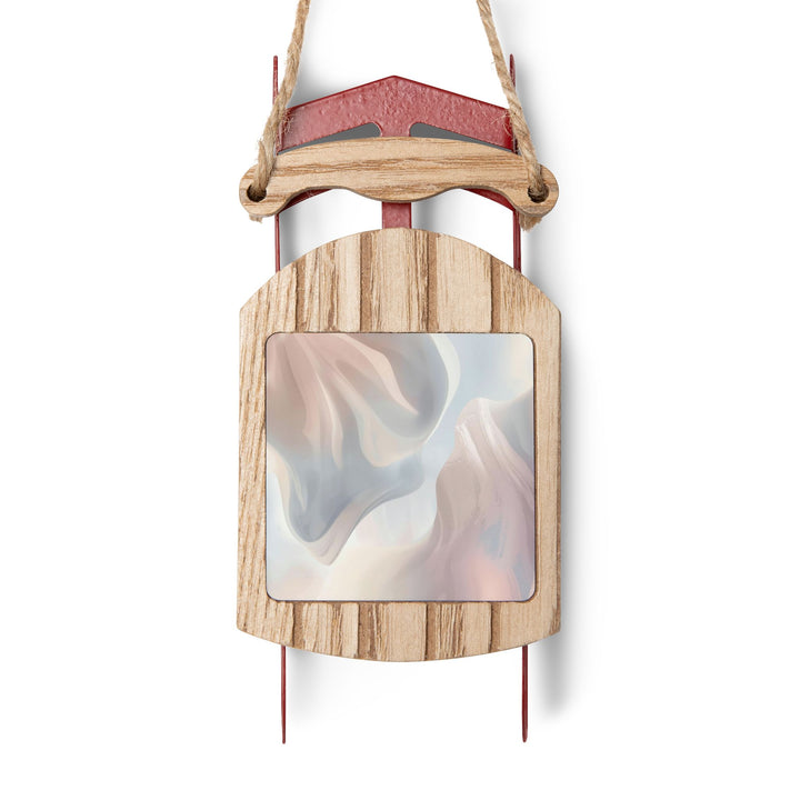 Personalized Pastel Sled Ornaments – Modern Whimsical Holiday Decor