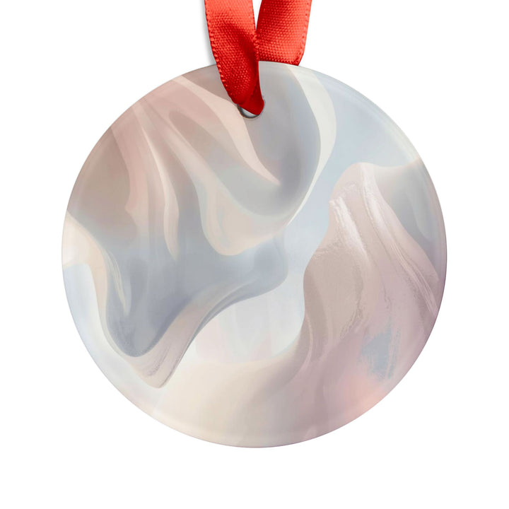 Personalized Acrylic Ornament with Ribbon – Pastel Abstract, Modern Chic Gift